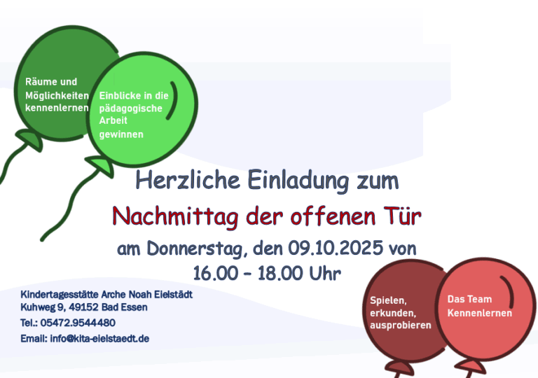 Einladung zum Nachmittag der offenen Tür